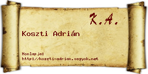 Koszti Adrián névjegykártya