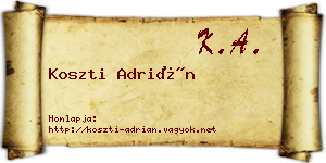 Koszti Adrián névjegykártya